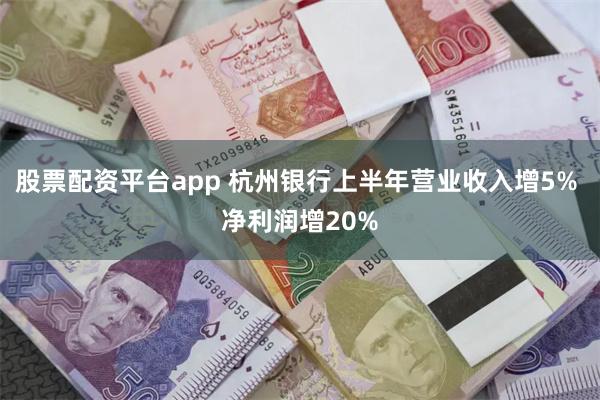 股票配资平台app 杭州银行上半年营业收入增5% 净利润增20%