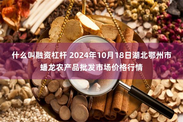 什么叫融资杠杆 2024年10月18日湖北鄂州市蟠龙农产品批发市场价格行情